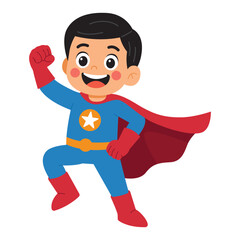 Cartoon illustration of a superhero boy