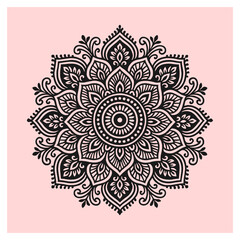 Hand drawing vector mandala henna art