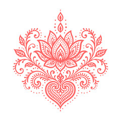 Hand drawing vector mandala henna art