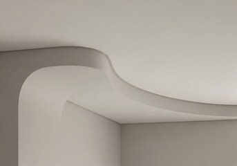 Modern interior design showcasing a decorative curved ceiling feature