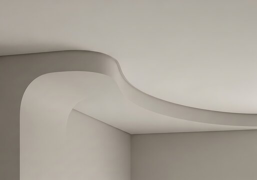 Modern interior design showcasing a decorative curved ceiling feature