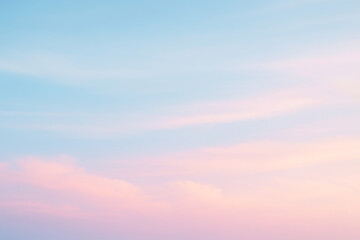 Pastel blue and white pink cloudy sky background