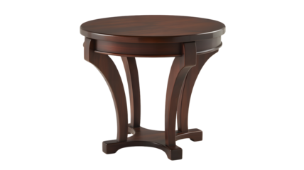 Elegant dark wood side table, perfect for showcasing decorative items in a sophisticated modern living room or adding a touch of class to your home staging