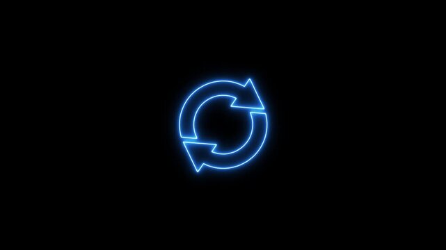 Neon Cycle Symbol: A mesmerizing, glowing cycle symbol, created using brilliant neon lights, against a dark background, showcasing a futuristic feel.