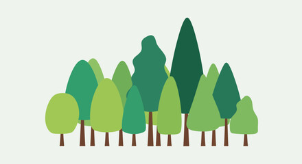 green trees forest illustration