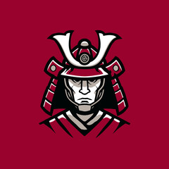 Samurai warrior illustration symbolic japanese armor and helmet design