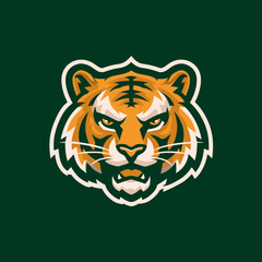 Tiger head illustration on a green background perfect for various designs