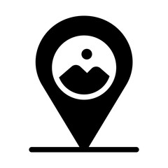 Location pin Glyph Icon for destination and travel tracking.