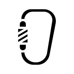 Carabiner Glyph Icon used for climbing and securing equipment.
