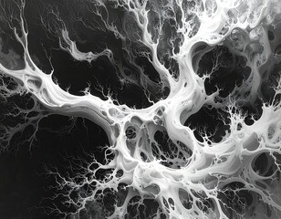 Abstract black and white organic structure resembling branching
