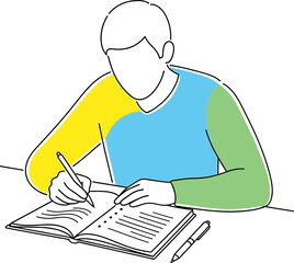 Fototapeta premium mindful creation unfolds a person diligently captures thoughts, igniting new ideas