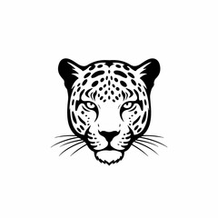 Detailed Monochrome Drawing Jaguar Head Wildlife Animal Illustration