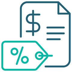 Tariff Outline Blue Icon