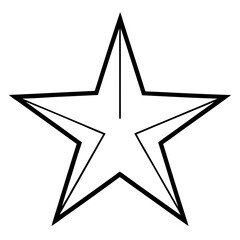 Fototapeta premium Abstract geometric five pointed star shape with bold outline
