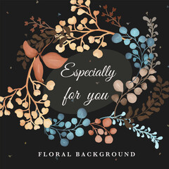 watercolor floral template for background