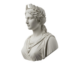 Isolated Bust of Ancient Greek Goddess
