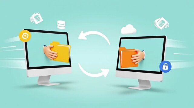 Secure Digital Data Exchange and File Synchronization Between Two Computer Systems. Concept of Efficient Online Information Transfer, Cloud Integration, and Network Communication
