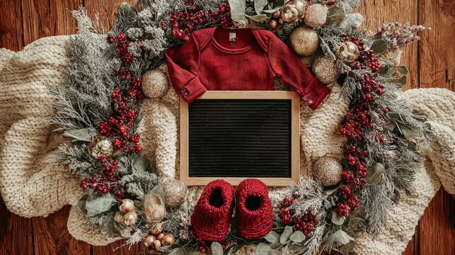 A heartwarming composition, crafted with festive adornments. ..Created with Generative AI, not depicting real subjects.