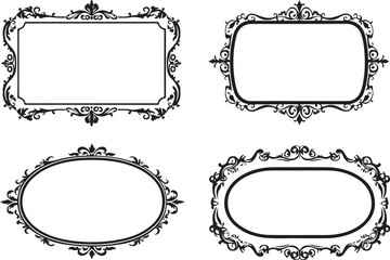 Elegant Vintage Frames and Flourish Ornaments Bundle