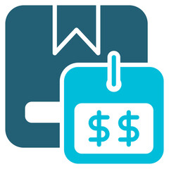 Pricing Glyph Blue Icon