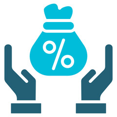 Subsidy Glyph Blue Icon