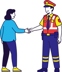 Fototapeta premium trust built law enforcement and public demonstrating harmonious civic engagement