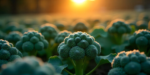 Aerial Drone Footage of Natural Ecological Winter Vegetable Field Carrot and Farming Landscape, Sustainable Agriculture, 4K, Vegetable Field. broccoli field