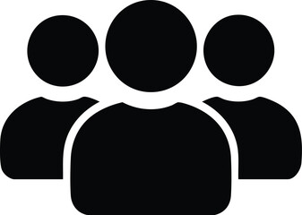 A vector silhouette illustration of a man and woman in profile, symbolizing a business team, social communication, and a talk concept