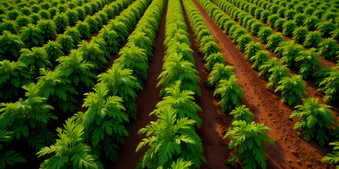 Aerial Drone Footage of Natural Ecological Winter Vegetable Field Carrot and Farming Landscape, Sustainable Agriculture, 4K, Vegetable Field. broccoli field