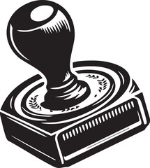 Vintage Rubber Stamp with Oval Seal Silhouette