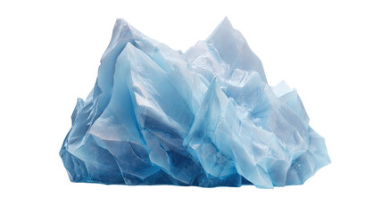 Obraz premium Crumpled paper ball and a single ice cube isolated on a white background