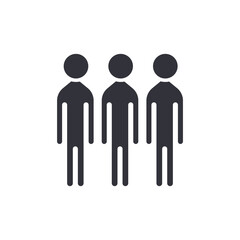 Solid People Group Icon Team Symbol Crowd Simple Pictogram