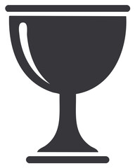 Stylized Religious Chalice Icon Silhouette Illustration for Use on Websites and Graphic Design Projects