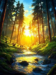 Golden Hour in the Forest.