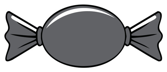 Gray Wrapped Candy Isolated Simple Illustration