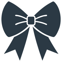 Elegant Dark Bow with Tails Decorative Element for Packaging and Presents