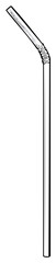Simple line drawing of a flexible drinking straw with a bendable section for easy use