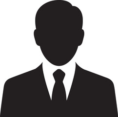 Silhouette of a man in a suit and tie