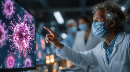 Doctor helping senior man understand medical information on tablet