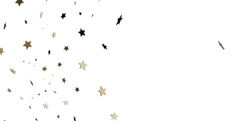 Gold and Black Star Confetti on White