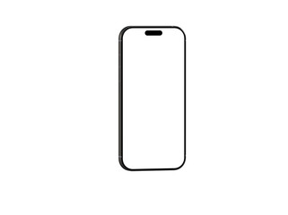 Clean image of a black smartphone with a blank screen. Perfect for app presentations, website design, and showcasing mobile technology.