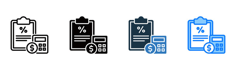 Tax icon multiple style 