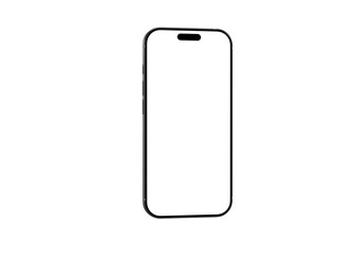 Clean image of a black smartphone with a blank screen, perfect for app presentations or website mockups.  High-resolution, easily customizable.