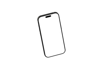 High-quality image of a modern smartphone with a blank screen, perfect for app presentations or website designs.  Download now!