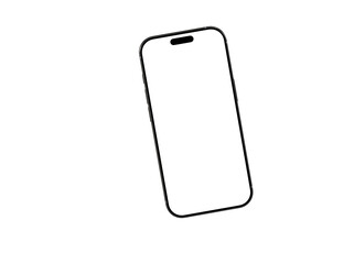 Clean vector illustration of a smartphone with a blank screen, perfect for app presentations or technology concepts. Easy to customize.