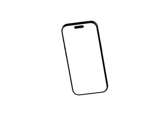 Clean smartphone mockup with blank screen, perfect for app presentations or website designs. Isolated on white.