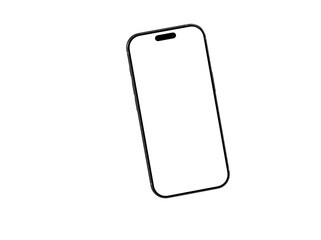 High-quality image of a modern smartphone with a blank screen, perfect for app presentations or website mockups.  Isolated on white background for easy use.