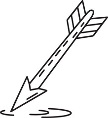 Arrow hitting target with a bullseye and rings