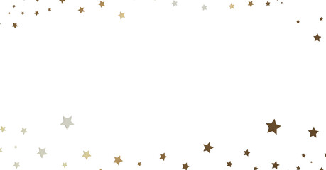 Gold and Beige Stars on White Background