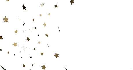 Gold Star Confetti on White Background